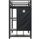 preview thumbnail 15 of 31, Metal Loft Bed with Built-in Wardrobe and Storage Shelves, Twin Size Loft Bedframe with Bulit-in Desk and Hanging Rod for Kids