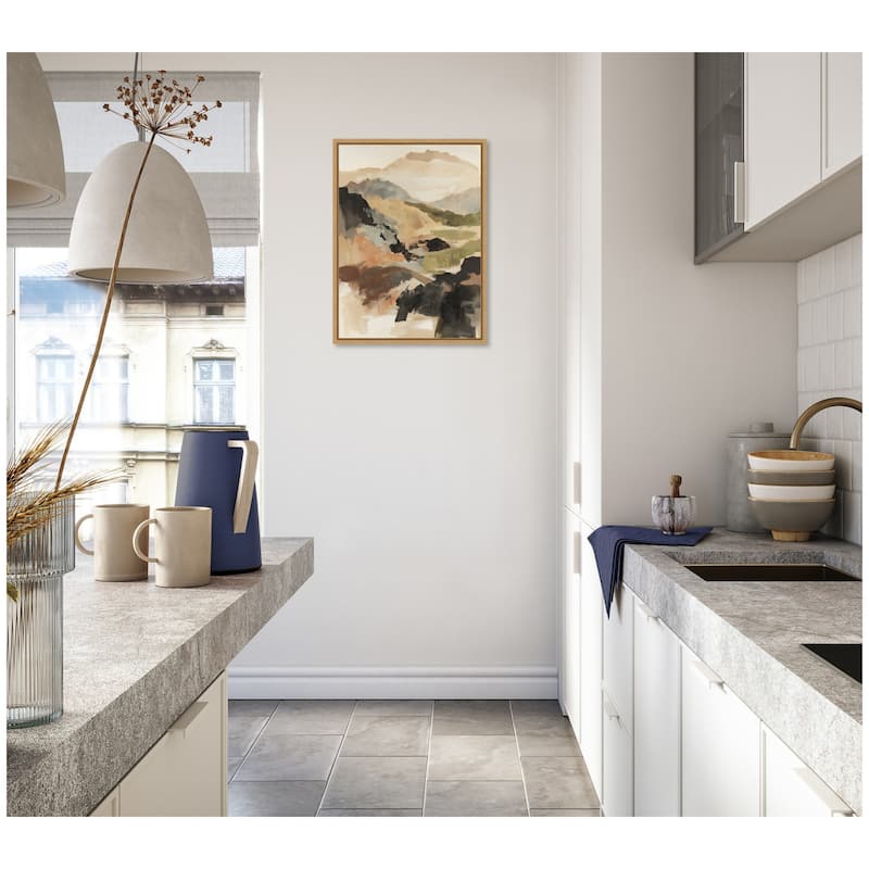 Kate and Laurel Sylvie Tonal Mountains II Framed Canvas by Amy Lighthall