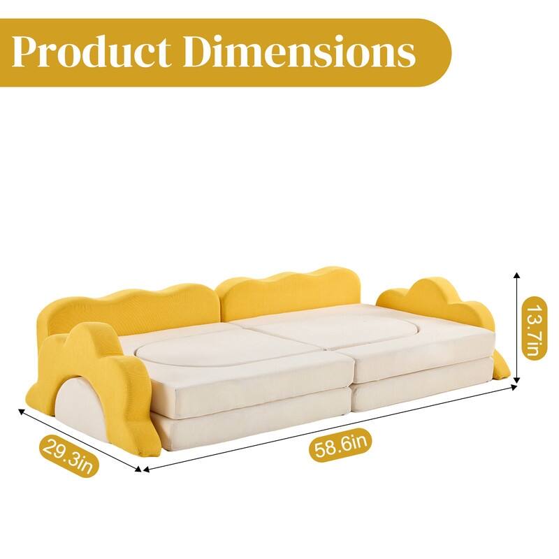 12PCS Fold Out Kids Couch Modular Kids Couch For Playroom