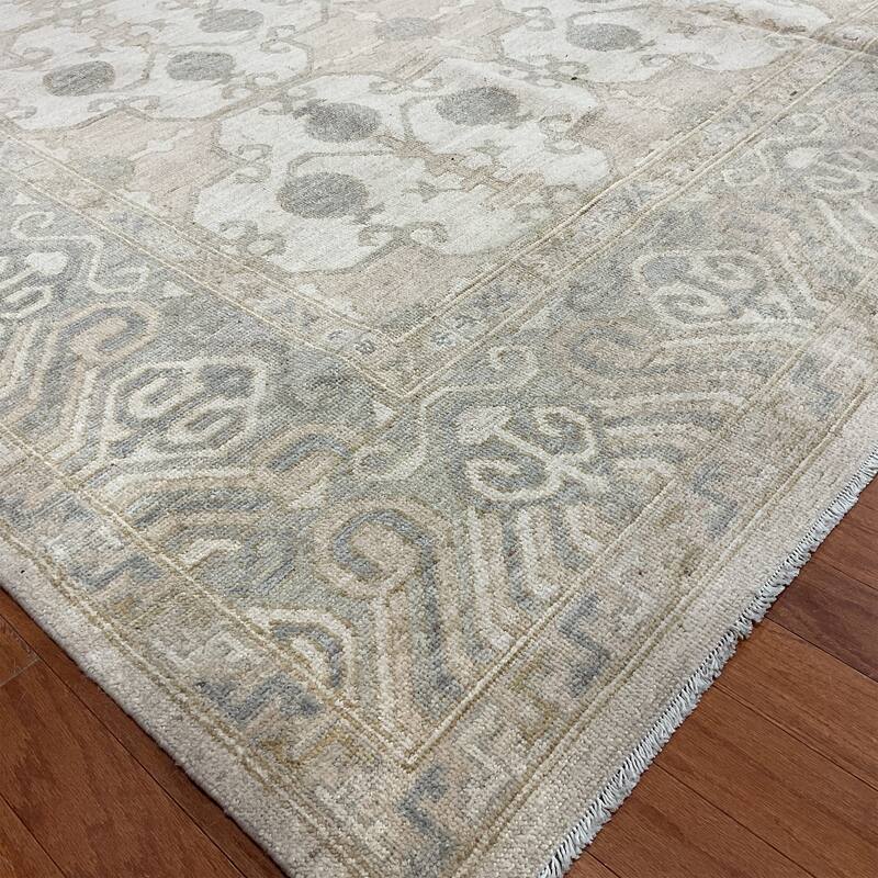 HERAT ORIENTAL Handmade Vegetable Dye Khotan Wool Rug - 9'1" x 12'