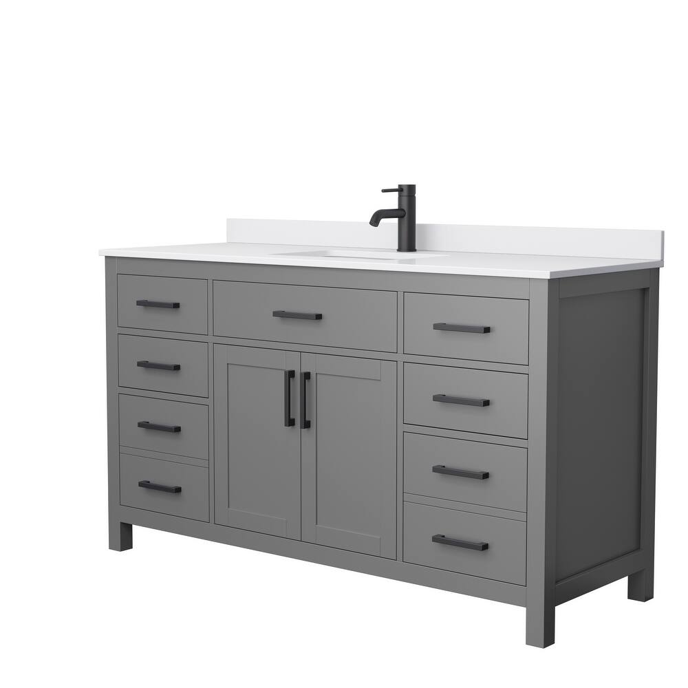 Beckett 60 Inch Single Vanity, Cultured Marble Top