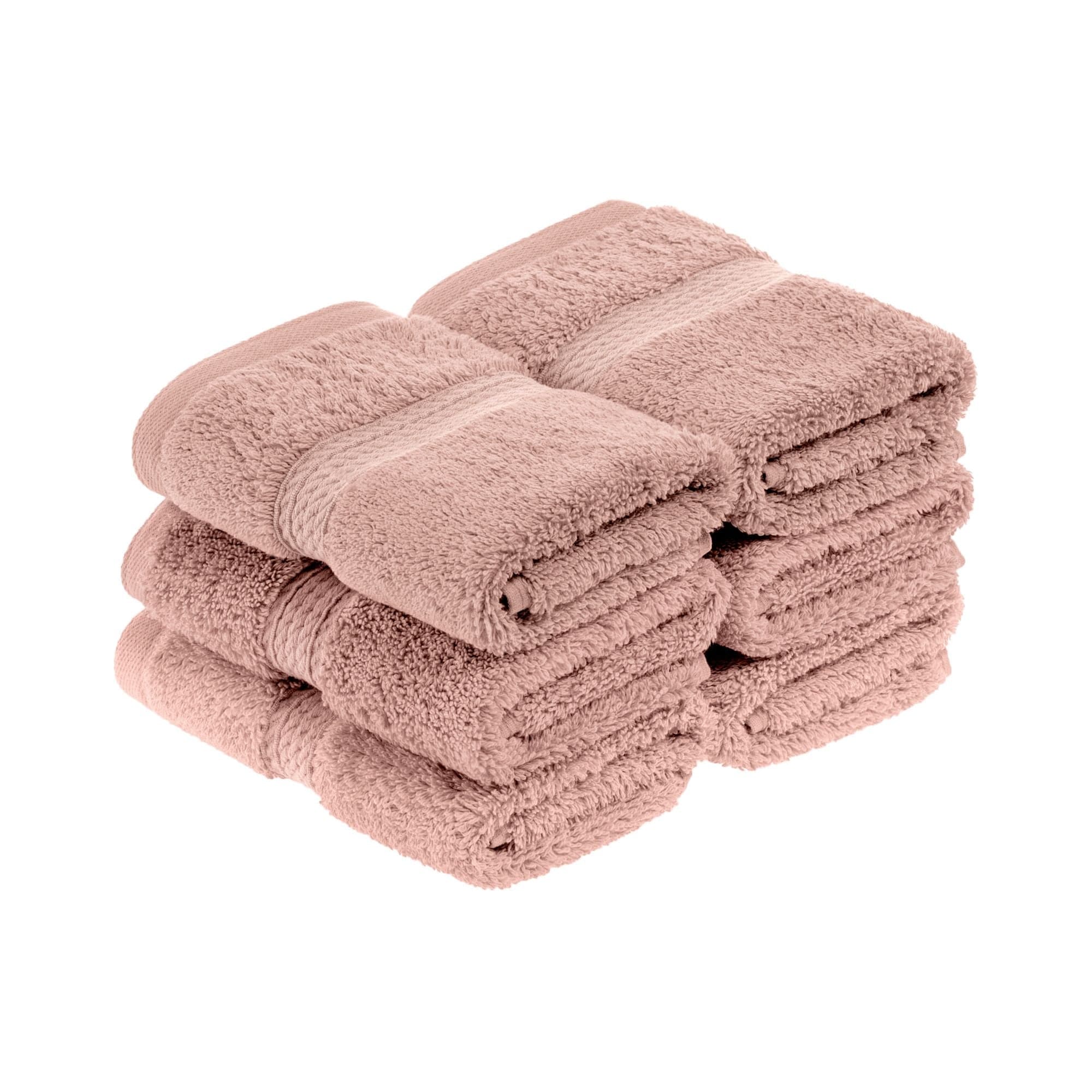 Blue Nile Mills Luxury 6-Piece Egyptian Cotton Face Towel Set, Thick Absorbent Bathroom Washcloths