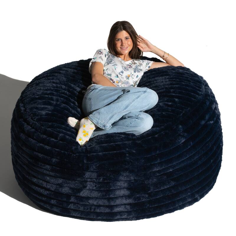 Jaxx Saxx 5 Foot Large Bean Bag Chair w/ Removable Cover for Adults, Mondo Fur