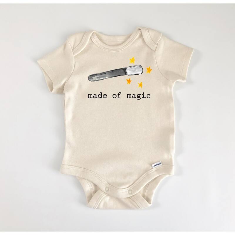 Wizard Magic - Baby Boy Girl Clothes Infant Bodysuit Funny Cute Newborn - Natural - 0-3M