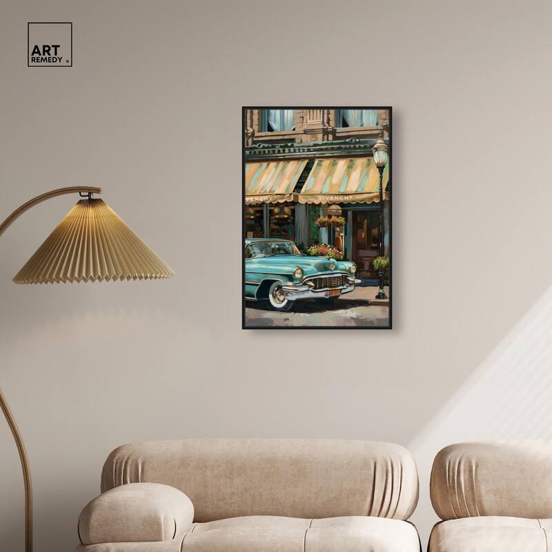 Classic Car Store Visit II Canvas by Art Remedy