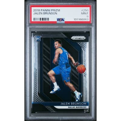 Jalen Brunson 2018 Panini Prizm Basketball Rookie Card #250 Graded PSA 9 - 8' x 11'
