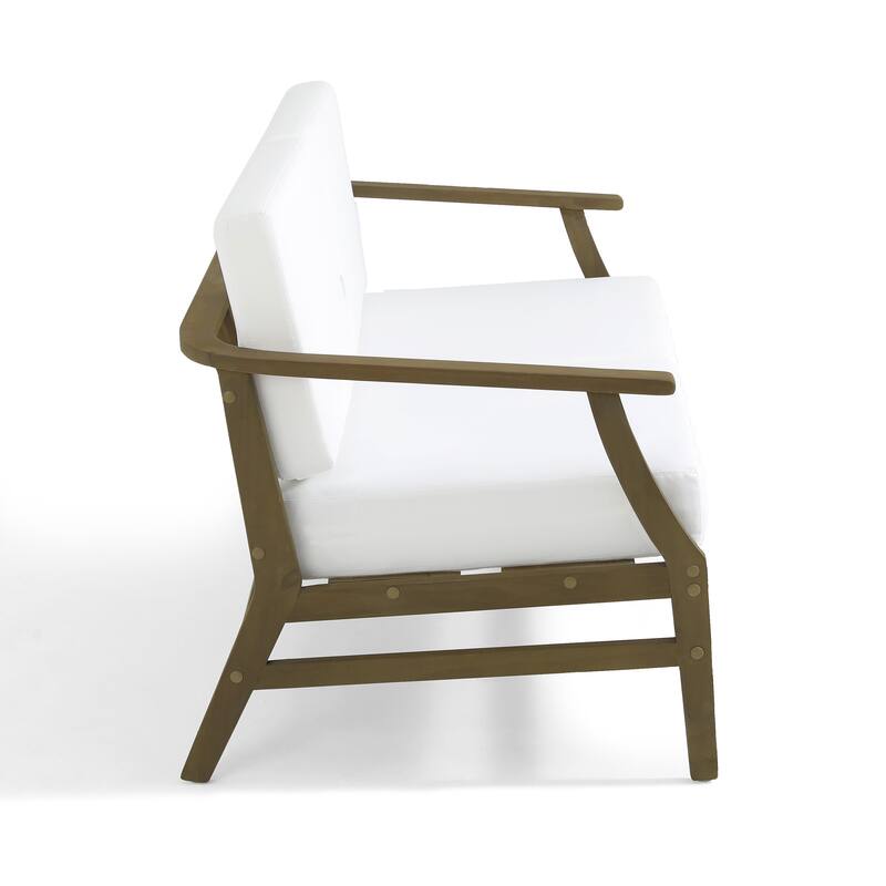 Patio Teak Wood Outdoor Loveseat Sofa with Cushions