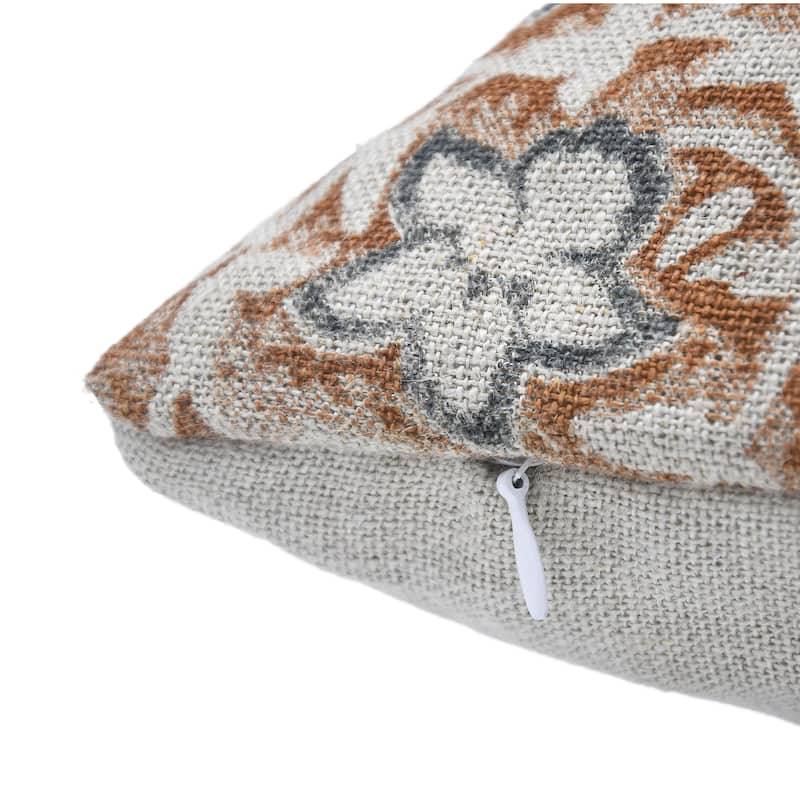 Fabdivine Linen Outdoor Sofa Block print pillow Cover