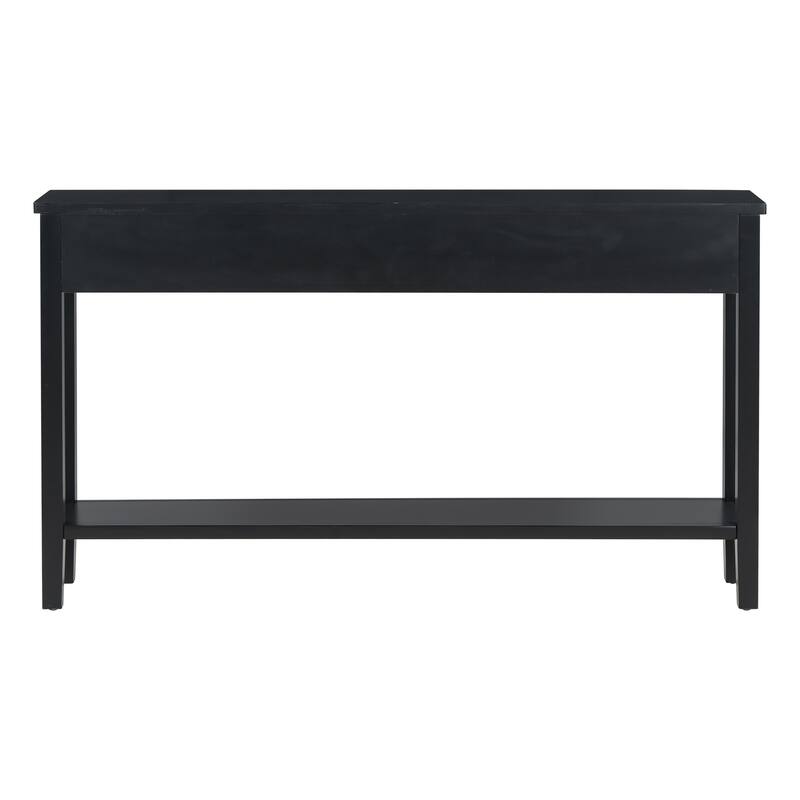 60" Modern Side Table with 4 Drawers & Shelf