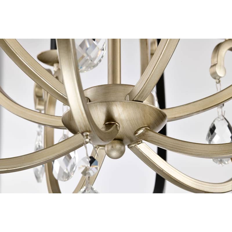 Adoncia Black and Brushed Silverish Champagne Crystal Chandelier - 27 inches in Diameter x 31 inches H