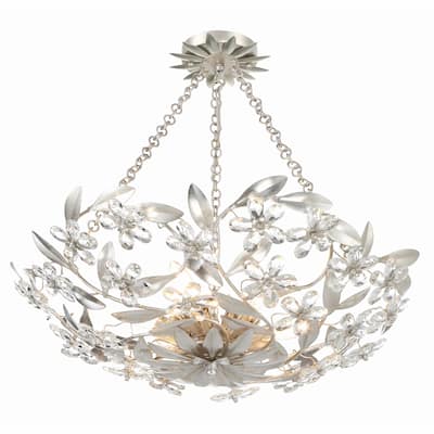 Marselle 6 Light Antique Silver Semi Flush Mount - 24"W x 6"H x 24"D