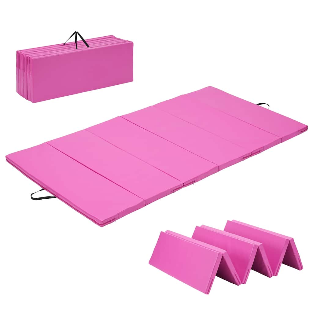 Zenova Gymnastics Mat 4FT x 8F Folding Exercise Mat 6 Panel Thick Tumbling Mats - 8FT