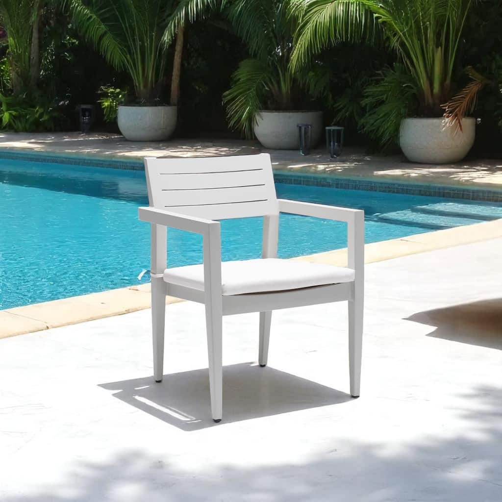 KISRAIS Modern Classic Outdoor Patio Cast Aluminum 4PCs Dining Chairs, Sunbrella Fabric Cushion