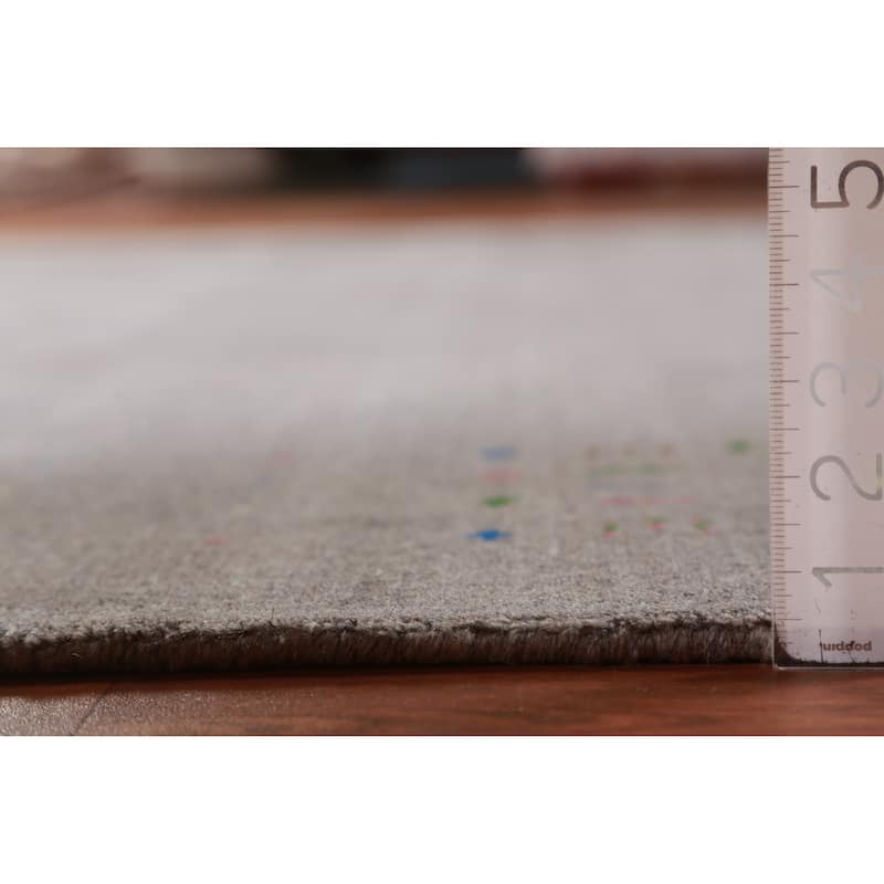 Hand Knotted Oriental 100% Wool Carpet Tribal Animal Pictorial Greys & Charcoal Gabbeh Area Rug - 10' 1'' X 8' 5''