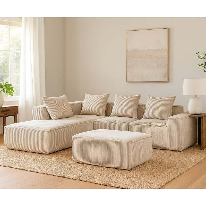 Multi Person Modular Compression Sofa That Can Be Freely Combined - Beige