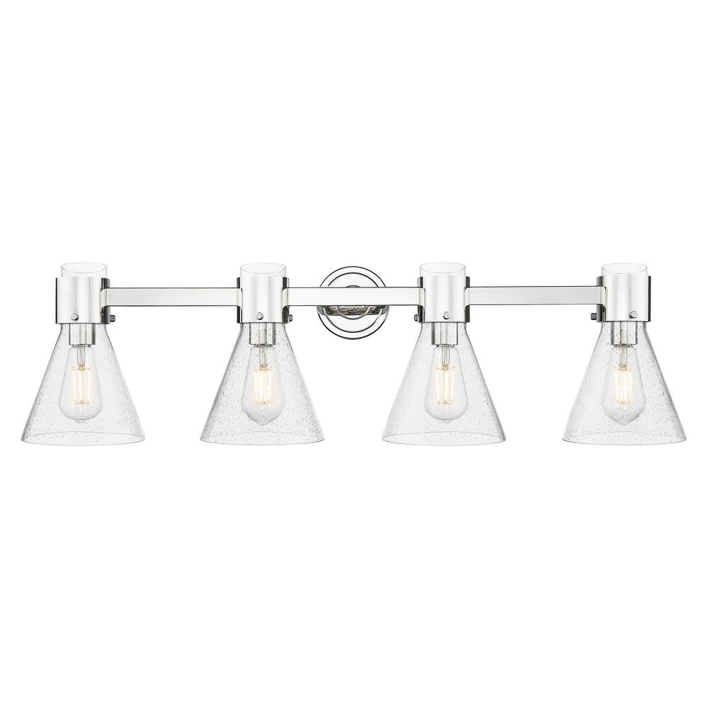 Innovations Lighting Downtown Urban - Lawton Cone - 4 Light 34" Wall-Mounted Bath Vanity Light