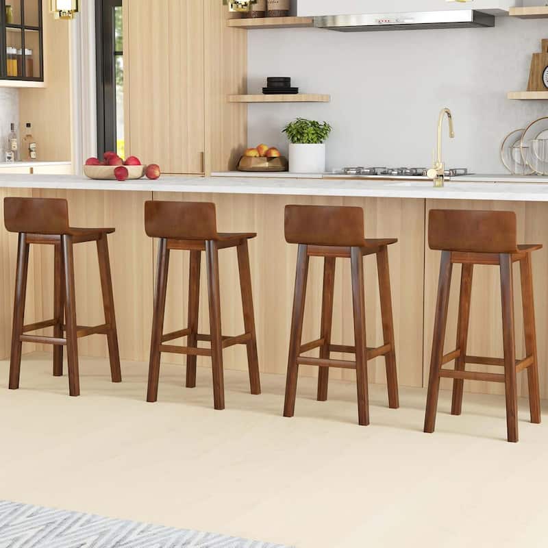 Set of 2/4 Bar Stools 29" Bar Height Bar Chairs w/ Curved Seat