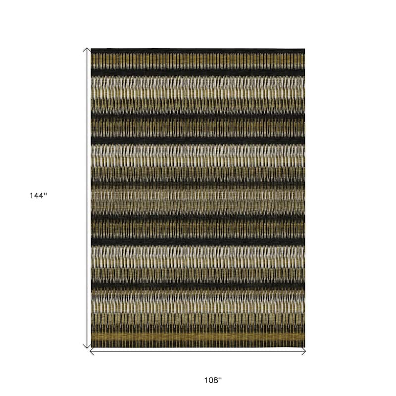 HomeRoots Striped Transitional Rectangle Outdoor Rug