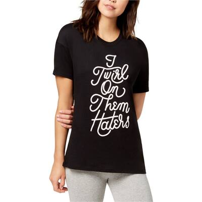 Carbon Copy Womens Twirl On Them Haters Embellished T-Shirt
