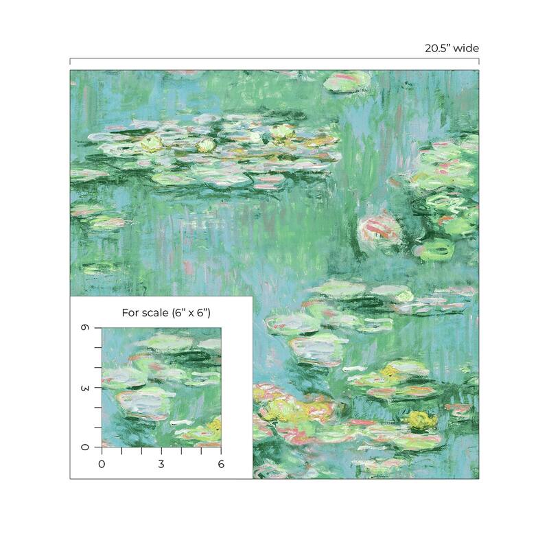 NextWall Lily Pond Peel and Stick Wallpaper