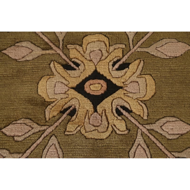 All-Over Floral Nepalese Oriental Area Rug Handmade Wool Carpet - 8'10"x 11'8"