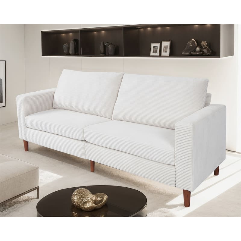 82 Inch Sofa, Comfy Sofa Couch Extra Deep Seats, Corduroy Couch for Living Room Loveseat Removable Sofa Cover Cushions