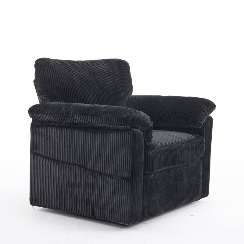 33 Inch Oversized Swivel Chenille Lounge Chair - Comfortable Rotatable Single Sofa Chair for Small Spaces