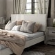 preview thumbnail 28 of 58, Furniture of America Gail Modern White Boucle Adjustable Queen-Size Platform Bed