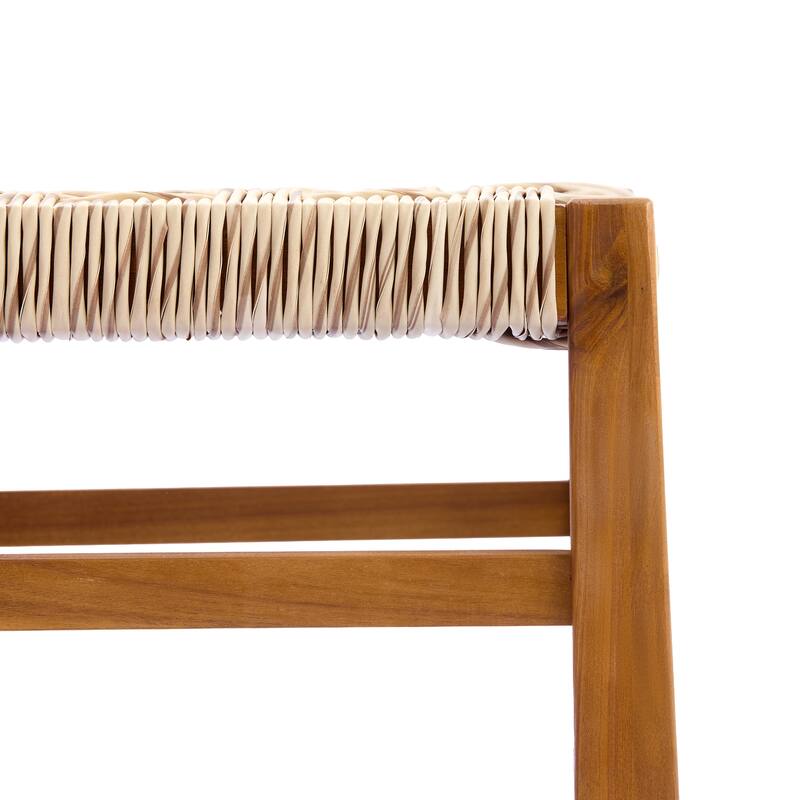 Christopher Knight Home - Acacia Wood Outdoor Patio Dining Chairs with Wicker (Set of 2)