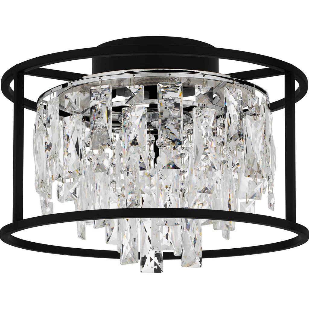 Brillance Integrated LED Matte Black Flush Mount Light
