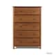 Grain Wood Furniture Shaker 5-drawer Solid Wood Chest