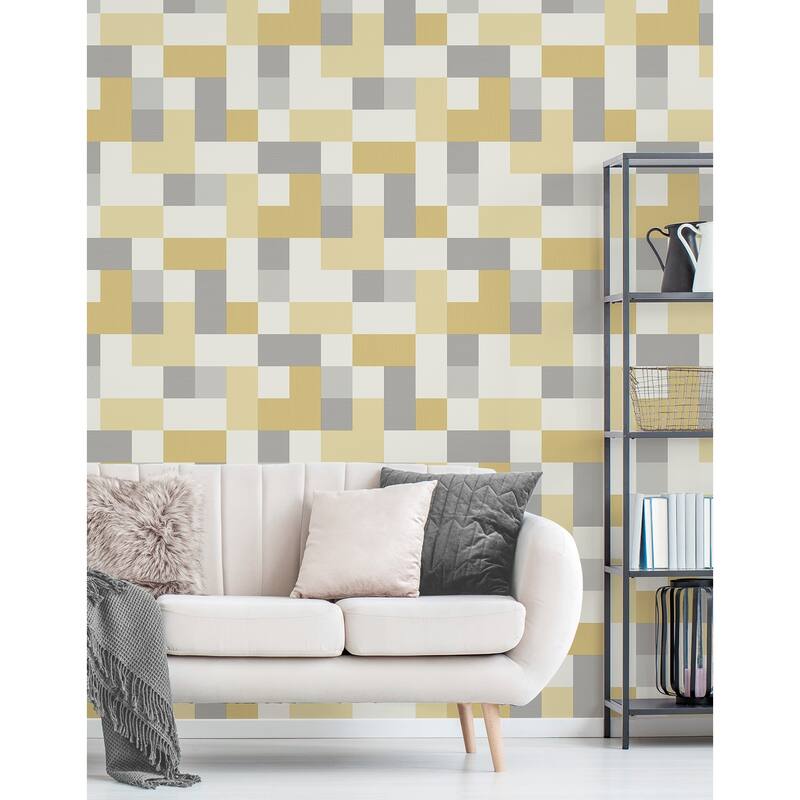 Fine Decor Milano Mustard Geometric Wallpaper