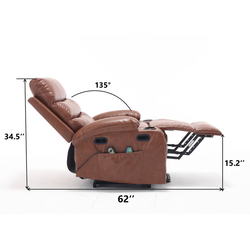 21" Width Electric Power Lift Recliner Chair Sofa For Elderly Living Room, 5 Vibration Modes, Reclining Chair