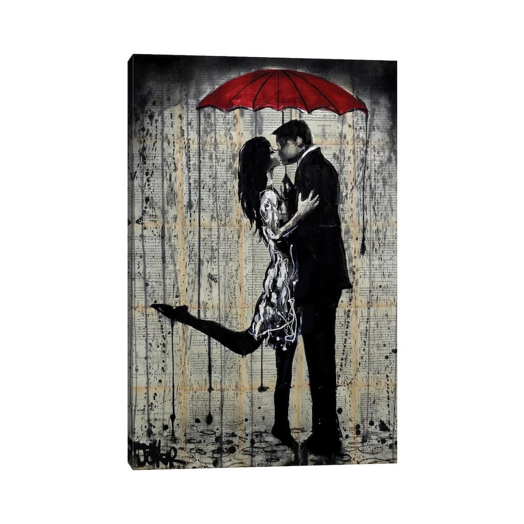 iCanvas "Rainy Hearts" by Loui Jover Canvas Print