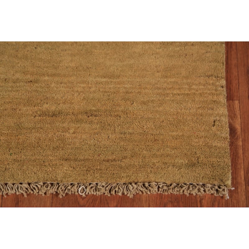 Modern Yellow Gabbeh Oriental Area Rug Handmade Wool Carpet - 5'0" x 6'7"