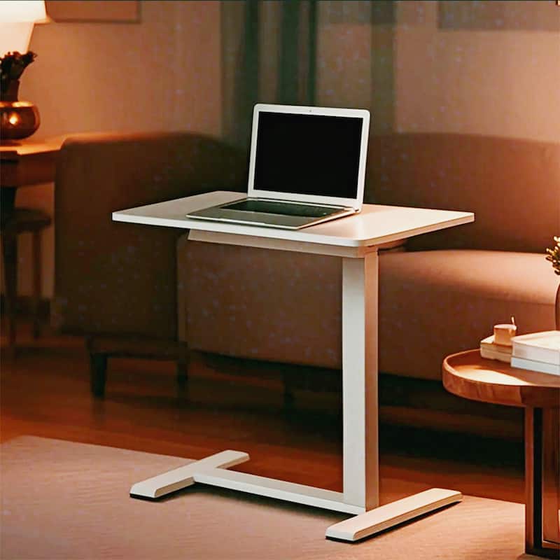 KOWO Electric Height Adjustable Side Table Soft Touch Bedside End Table with Quiet Motor, Modern Nightstand for Home & Office