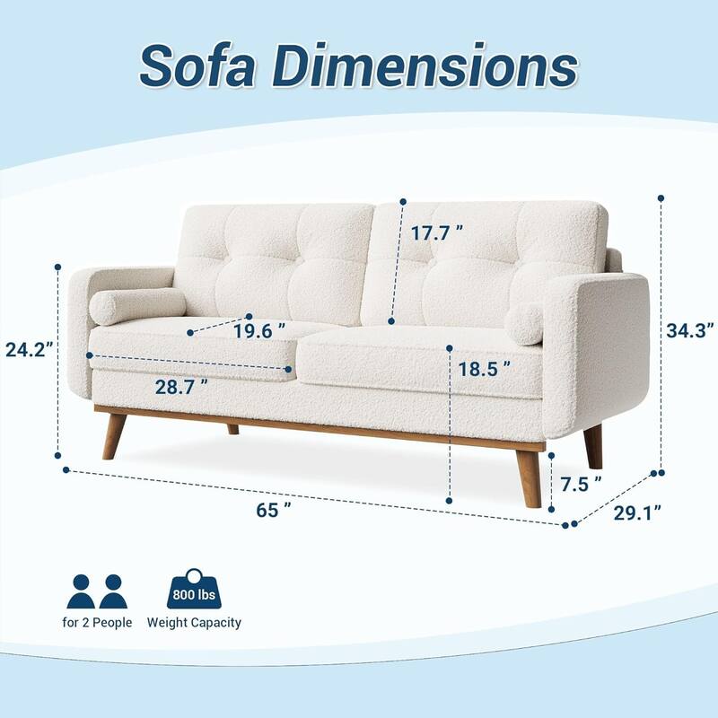 2 Seater Loveseat Sofa, with Deep Seat