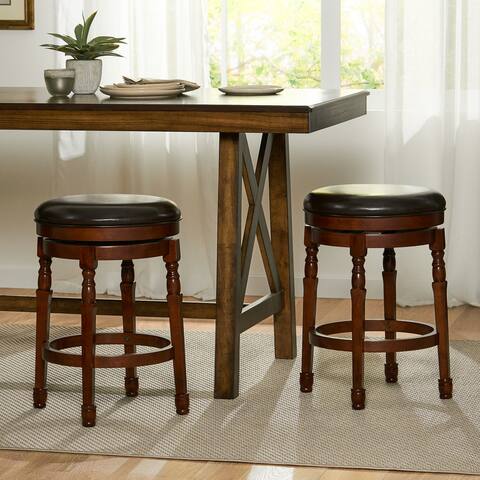 Paxx Bonded 26-inch Leather Swivel Counter Stool (Set of 2) by Christopher Knight Home