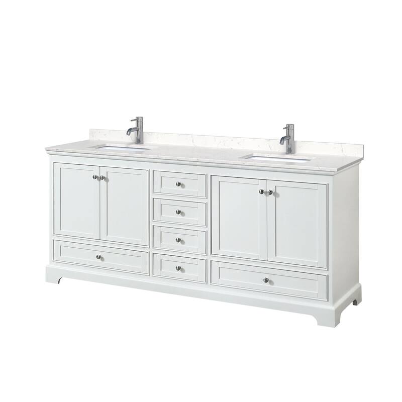 Wyndham Collection Deborah 80" Free Standing Double Basin Vanity Set