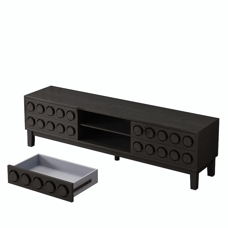 TV Stand for TVs up to 75", Media Console with 4 Drawers, Entertainment Center with Storage
