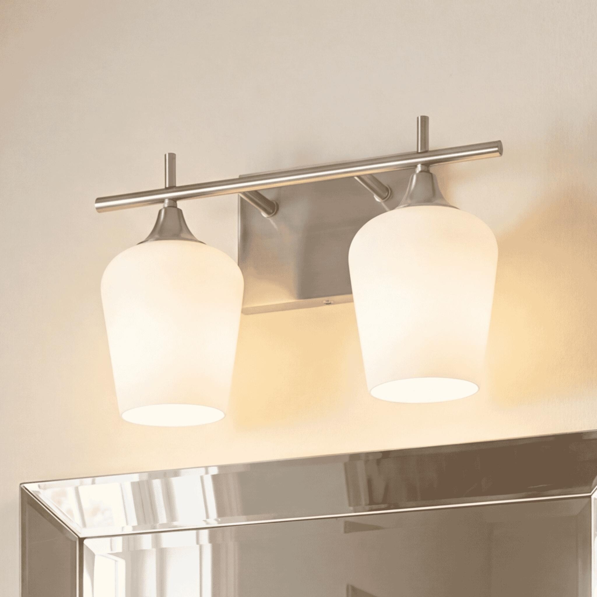 Octave 2-Light Bathroom Vanity Light in Satin Nickel