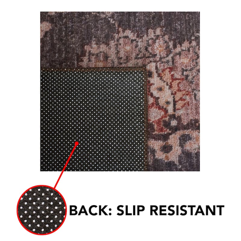 SAFAVIEH Tucson Machine Washable Slip Resistant Lissie Oriental Rug