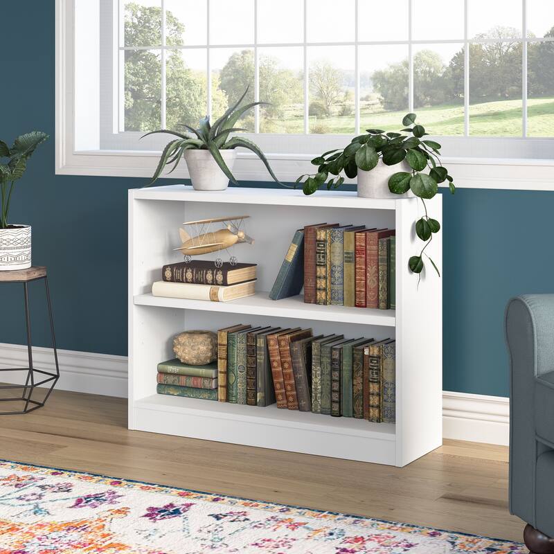 Universal Small 2 Shelf Bookcase Storage by Bush Furniture - White
