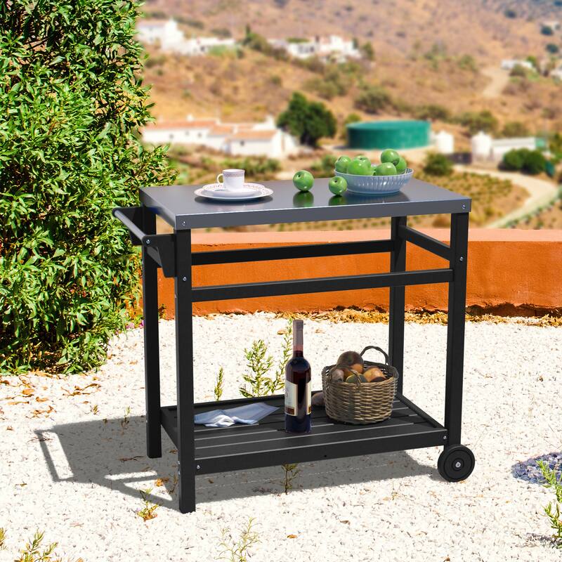 Multi-functional Outdoor Cart: Ideal for Pizza Ovens, Grilling, and Dining -RV carts