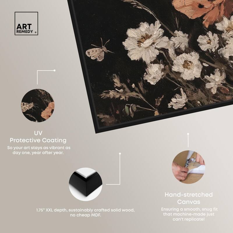 Poppy and Moth II Canvas by Art Remedy
