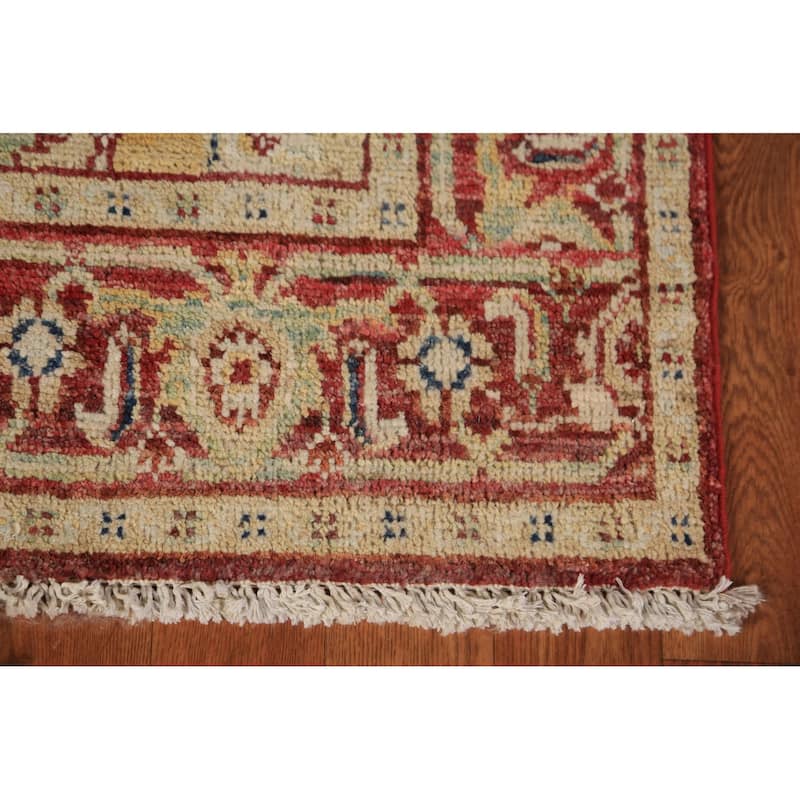 Heriz Serapi Vegetable Dye Accent Rug Geometric Handmade Wool Carpet - 3'0"x 4'10"