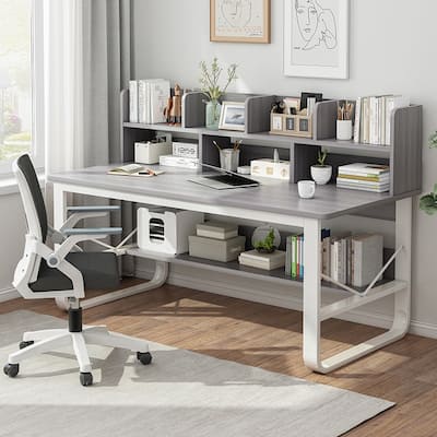 Modern Rectangle Premium Multi-Functional Computer Desk with Shelving