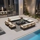 preview thumbnail 26 of 37, PURPLE LEAF GLFSF Outdoor sofas Black sofa with white seat for Yard Porch Deck Patio Conversation Sets
