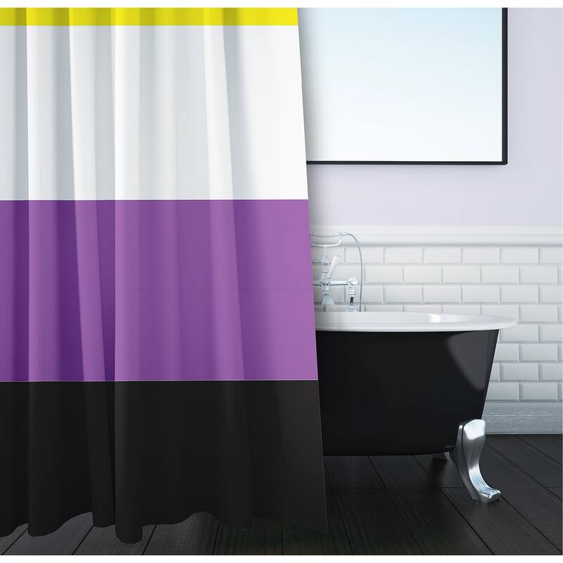Inclusive Pride Flag Durable Poly Shower Curtain