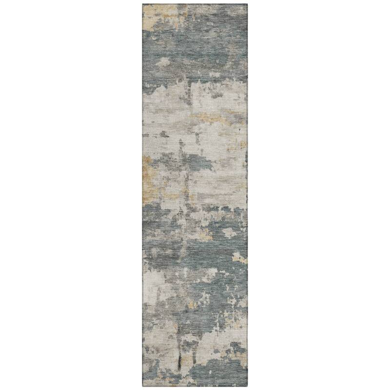Machine Washable Indoor/ Outdoor Crouppen Modern Chantille Rug
